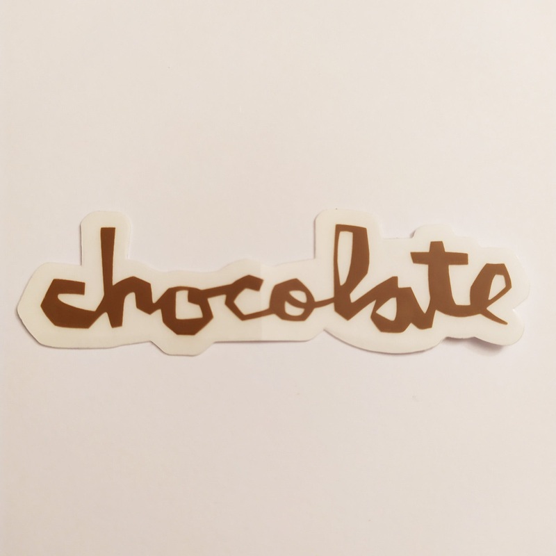 Chocolate Chunk Logo Skateboard Sticker – Brown – 14 cm across approx.