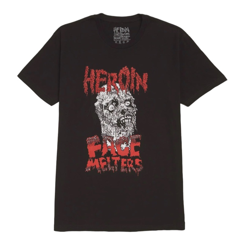 Heroin Face Melters T Shirt Black S Black