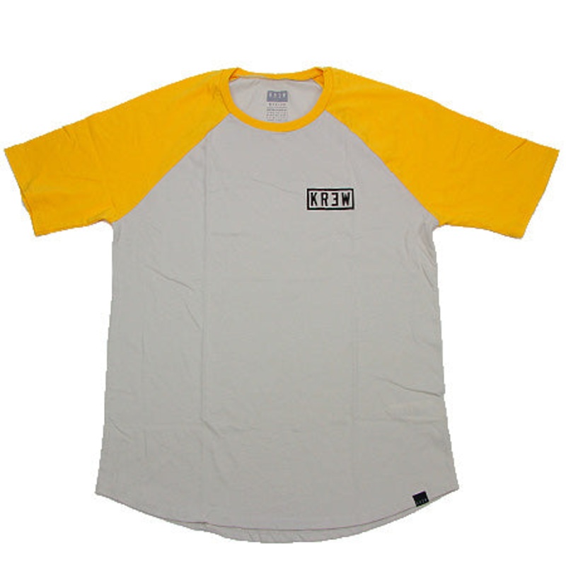 KR3W (Krew) Bold Locker 3/4 Sleeve T Shirt Eggshell/ Gold Large