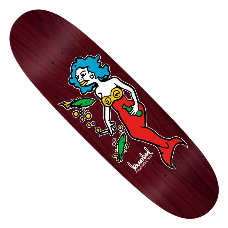 Krooked Mark Gonzales Mermaid Shaped Deck Assorted Woodgrain 9.1 x 32 WB:14.25