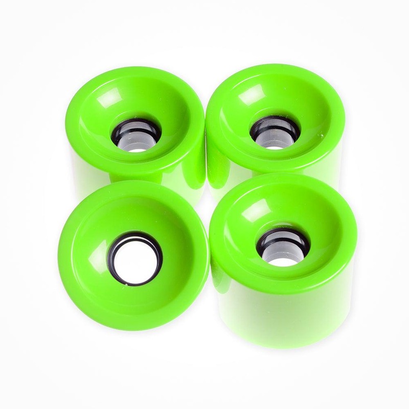 Lime Green Square Lipped Longboard Wheels 70mm x 80a