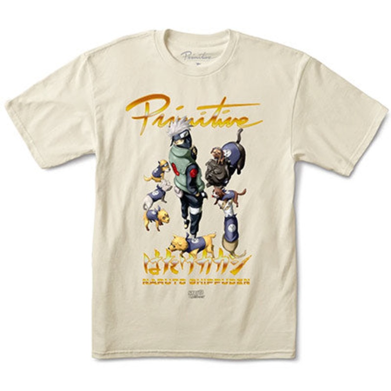 Primitive Skateboarding Naruto x Primitive Kakashi Dogs Squad T Shirt Cream Extra Large