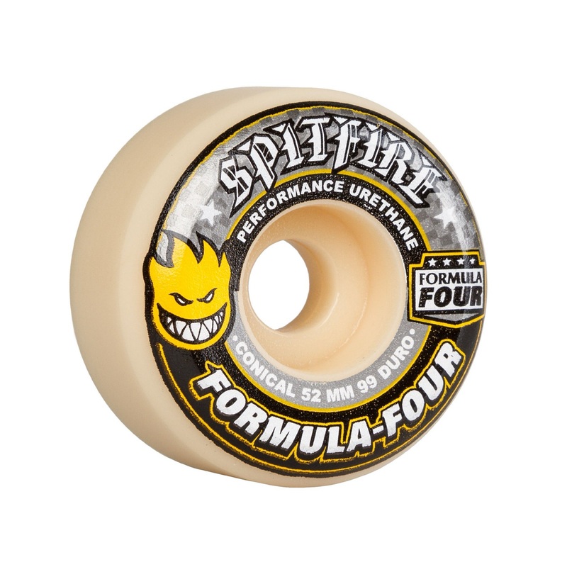 Spitfire Formula Four Conical 52mm 101a Skateboard Wheels 52mm Duro 101a Conical/Sidecut