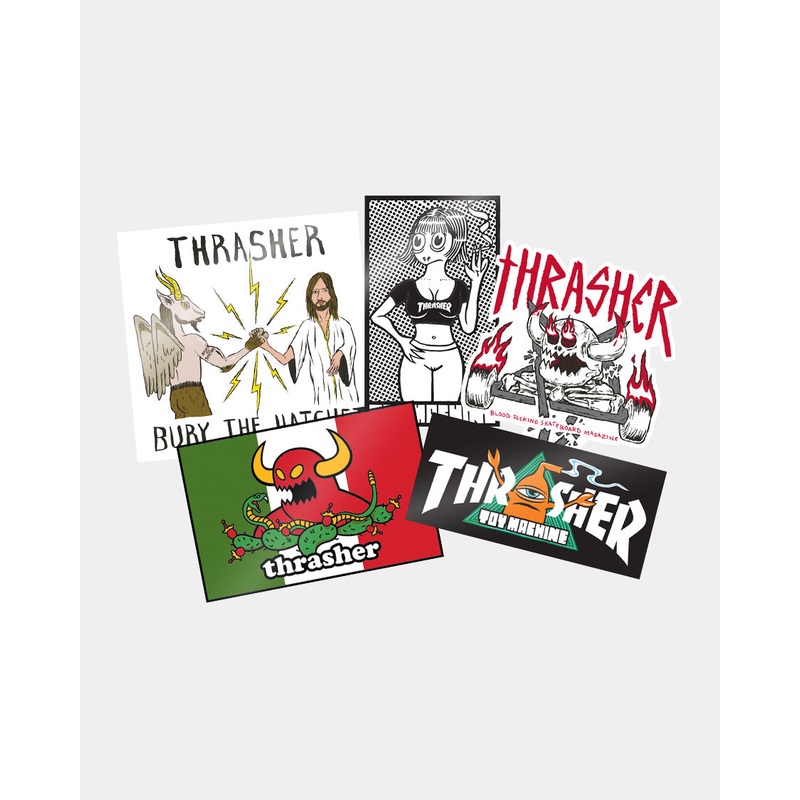 THRASHER X TOY MACHINE 5X STICKER PACK
