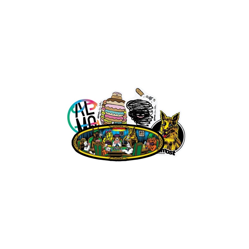 Almost Skateboards Spring 2018 Sticker 5pk Poker Dogs