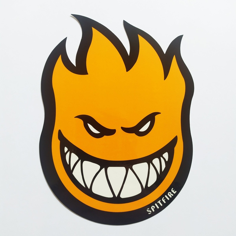 Spitfire Wheels – Bighead Fireball Skateboard Sticker Orange Small