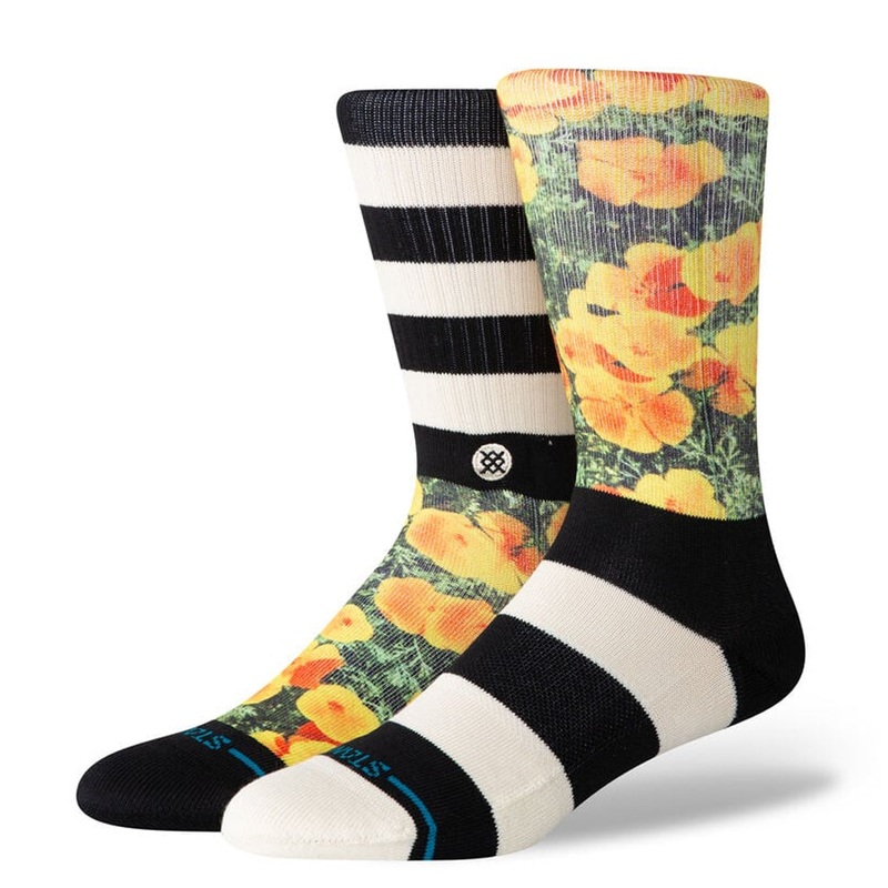 Stance Very Poppin Crew Socks Black/ White Large