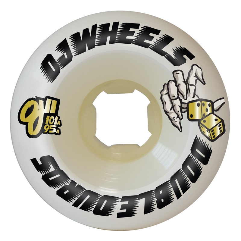 53mm Double Duro Mini Combo 101a/95a OJ Skateboard Wheels White 53mm