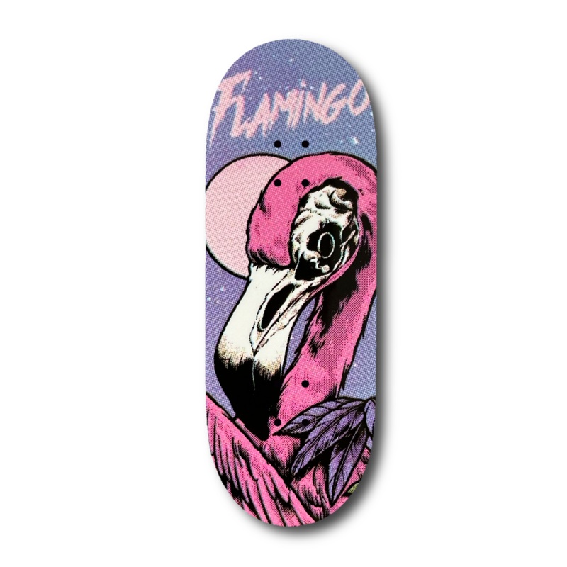 Chems Purple Background “Flamingo Pro Model” Fingerboard Deck 29mm Mid-Pro Popsicle