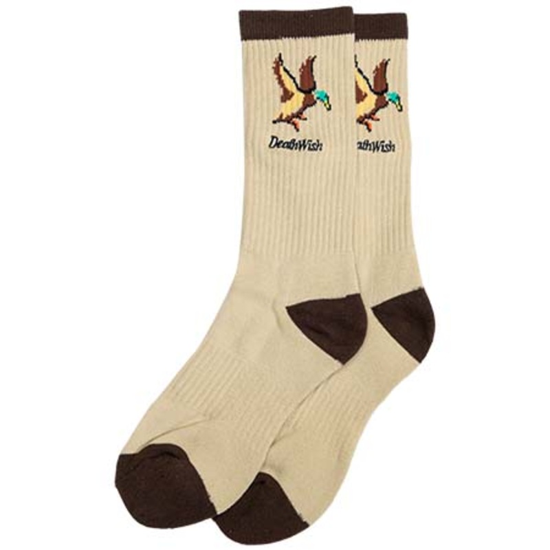 Deathwish Mallard Crew Socks Tan One size fits all