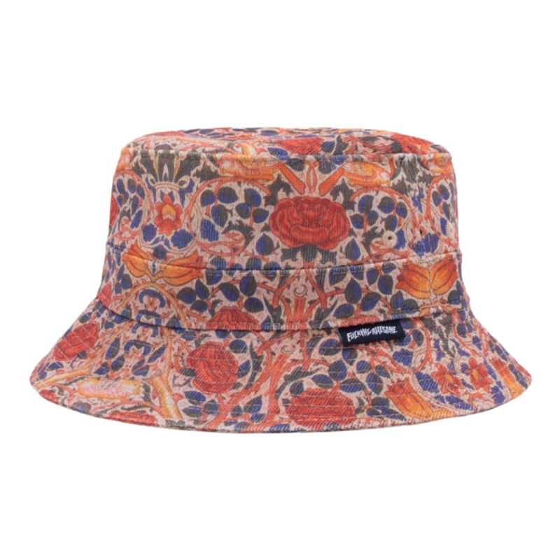 FA Awesome Floral Corduroy Bucket Hat OS
