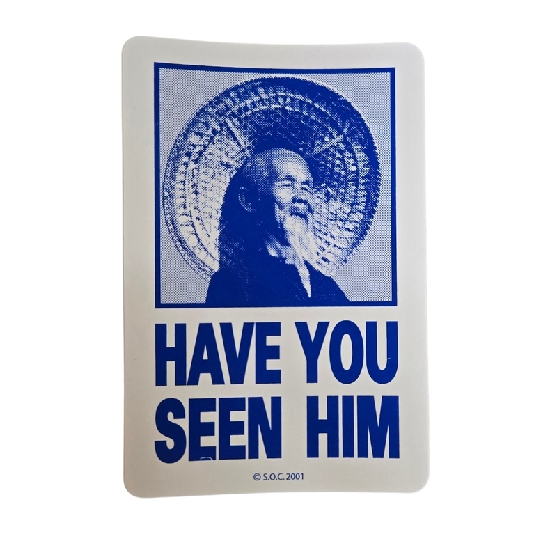 Powell Peralta Animal Chin HAVE YOU SEEN HIM sticker – BLUE w WHITE BACK