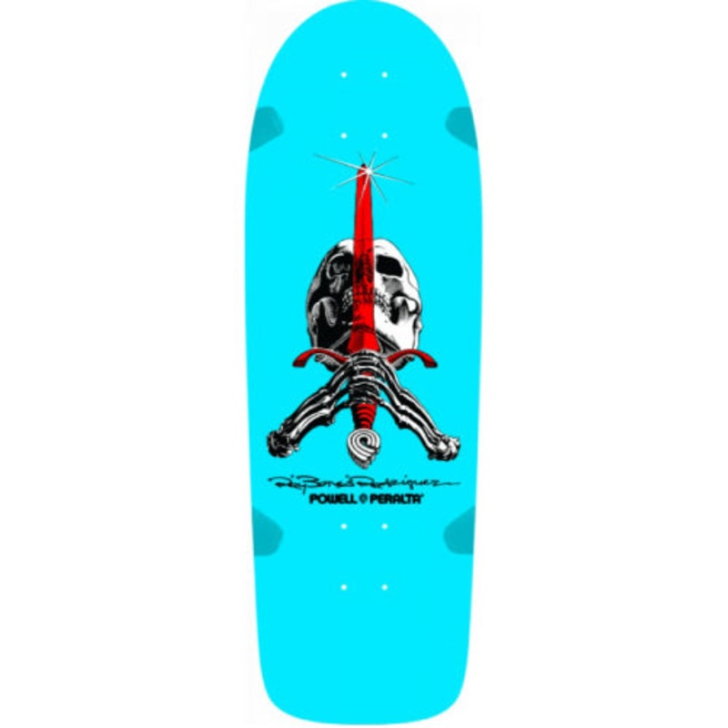 Powell Peralta Ray Rodriguez OG Skull and Sword Light Blue Reissue Skateboard Deck 10″ 10.0″