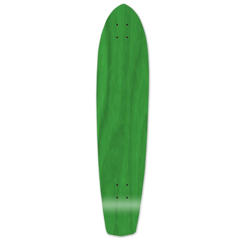 Punked Slimkick Blank Longboard Deck – Stained Green Deck