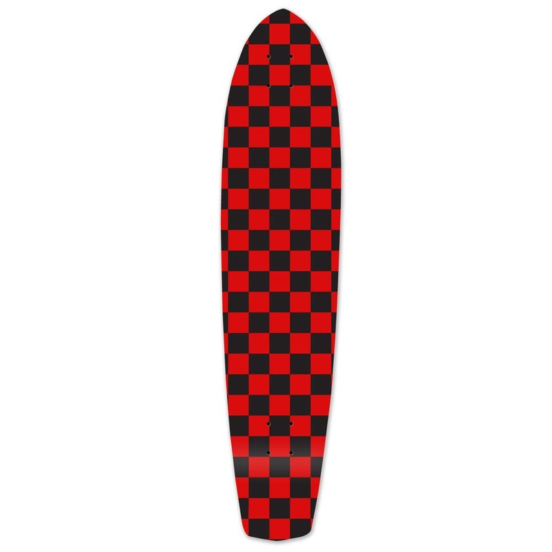 Punked Slimkick Longboard Deck – Checker Red Deck