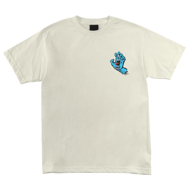 Santa Cruz Screaming Hand Short Sleeve T-Shirt Small Cream