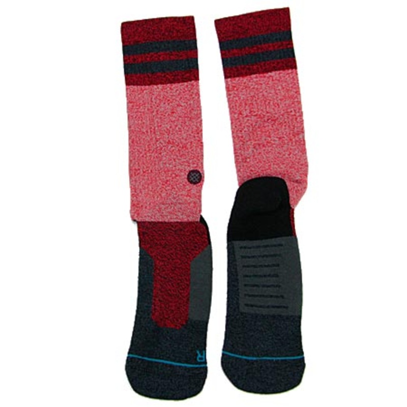 Stance Hardwood Crew Socks Dark Red Large