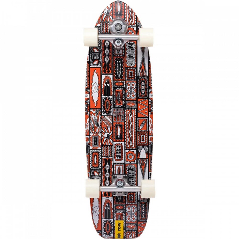 Yow Pukas Dark 34.5″ Surfskate Cruiser Longboard Complete