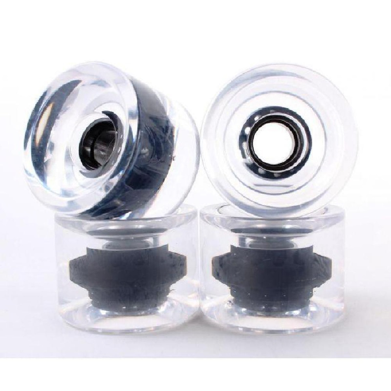 Clear White 70mm Gel Soft Longboard Wheels