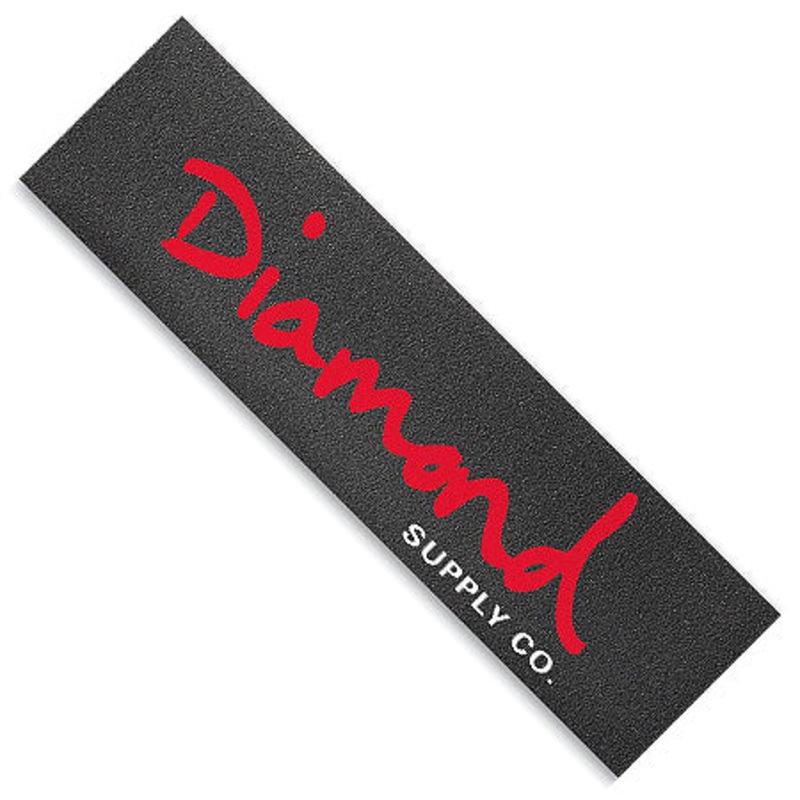Diamond OG Script Logo Griptape Red 9 X 33