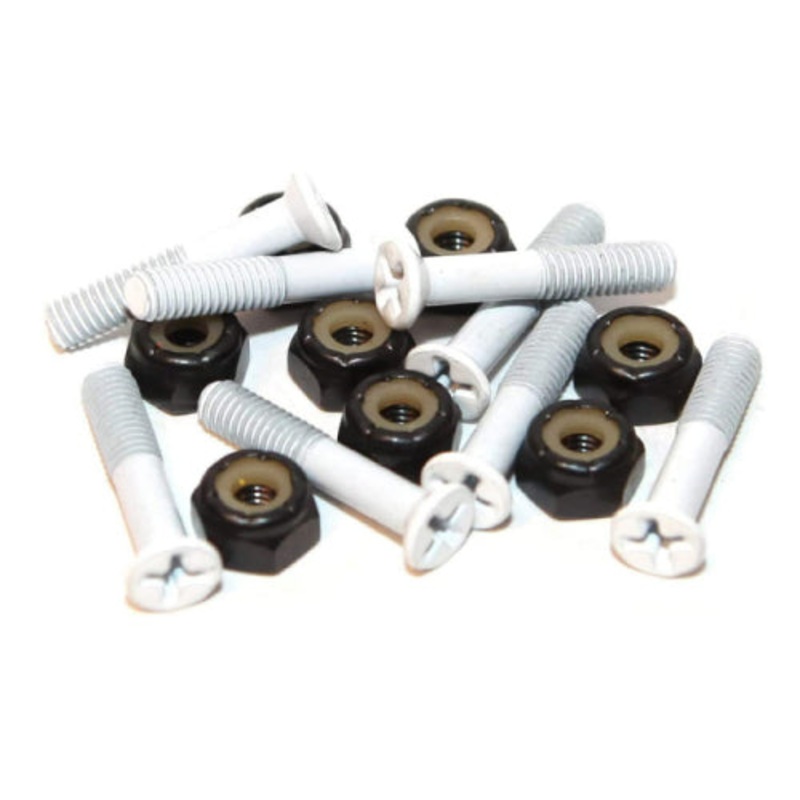 Phillips Hardware Set White with Black 1″ 1.0″