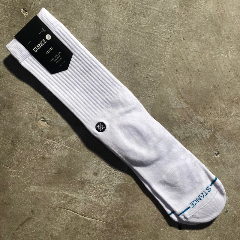 Stance Socks – Icon Crew Sock – White/Black Medium