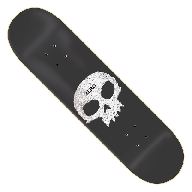 Zero Single Skull Matte Deck Black 8.25 x 31.9 WB:14.25