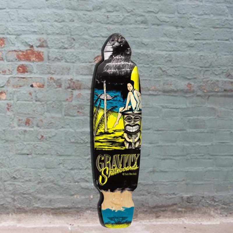Gravity Mini Kick 40″ Mai Tai Yellow Longboard – Complete