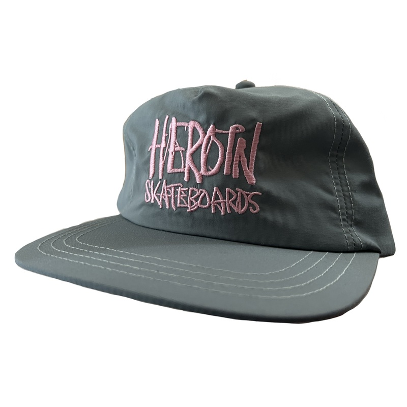HEROIN SCRIPT NYLON SNAPBACK HAT GREY/PINK