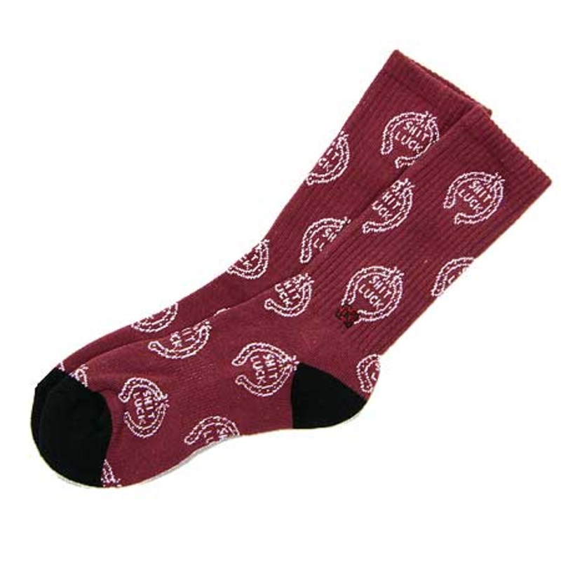 KR3W (Krew) Shit Luck Crew-Socks Burgundy One size fits all