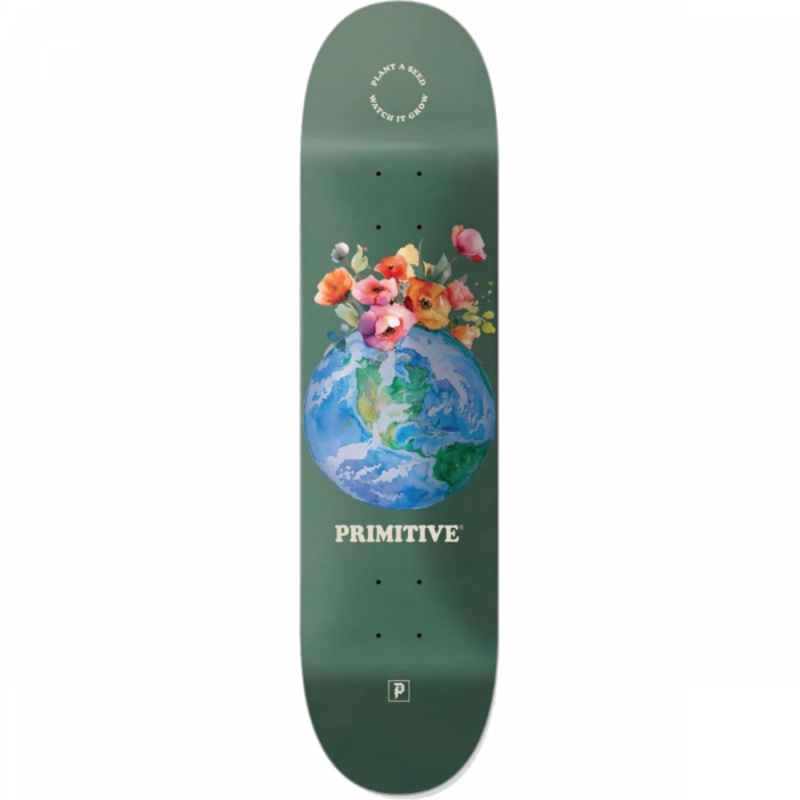 Primitive Seed 8.5″ Green Skateboard Deck