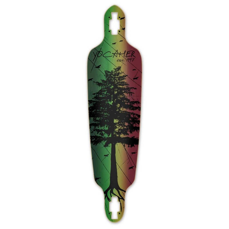 Punked Drop Through Longboard Deck – In the Pines : Rasta Deck
