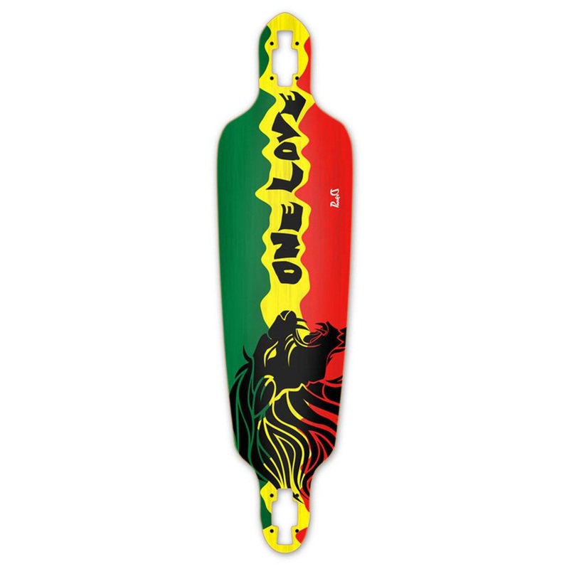 Punked Drop Through Rasta 2 Longboard Deck Deck