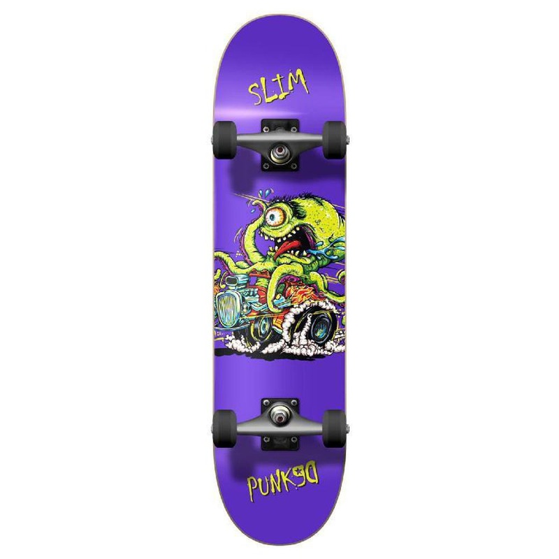 Punked Graphic Hot Rod Slim Complete Skateboard Complete