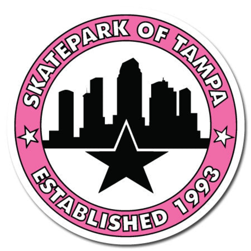 Skatepark of Tampa Circle City Logo 3 Sticker Pink 3″