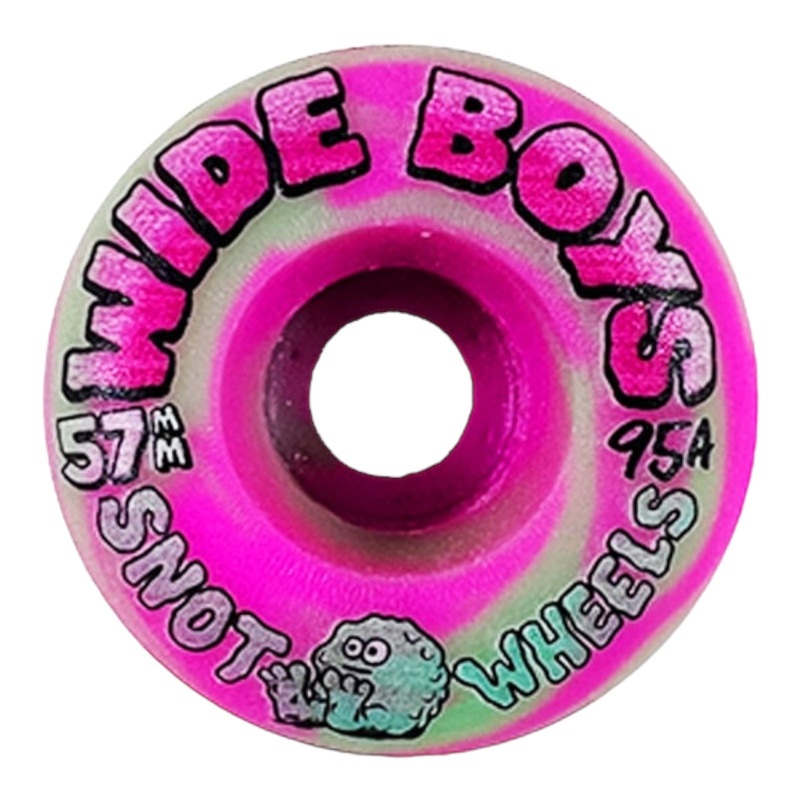 SNOT WIDE BOYS GREEN PINK SWIRL 57MM 95A WHEELS 57mm