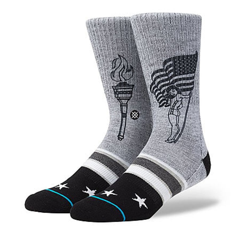 Stance Podium Crew Socks Gray Large