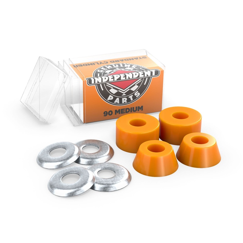 INDEPEINDEPENDENT STANDARD CYLINDER CUSHIONS MEDIUM 90A ORANGE SKATEBOARD BUSHINGS