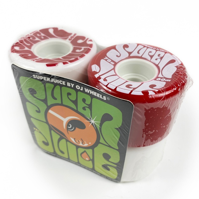 OJ – 78a – 60mm Soft Super Juice Wheels – White / Red