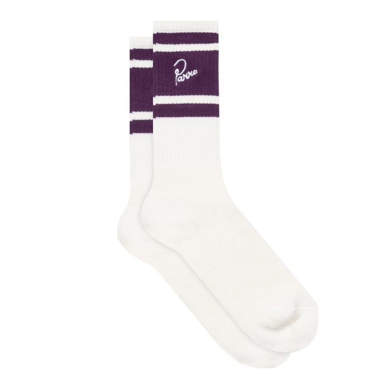 Parra Signature Striped Crew Socks Off White