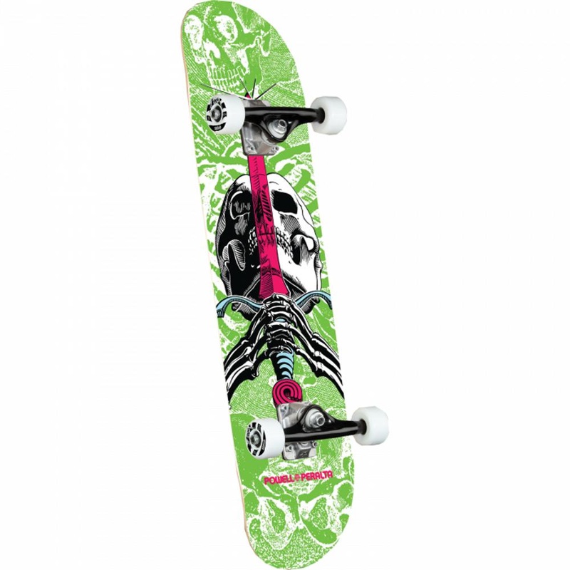 Powell Peralta Skull And Sword 7.5″ White/Green Skateboard