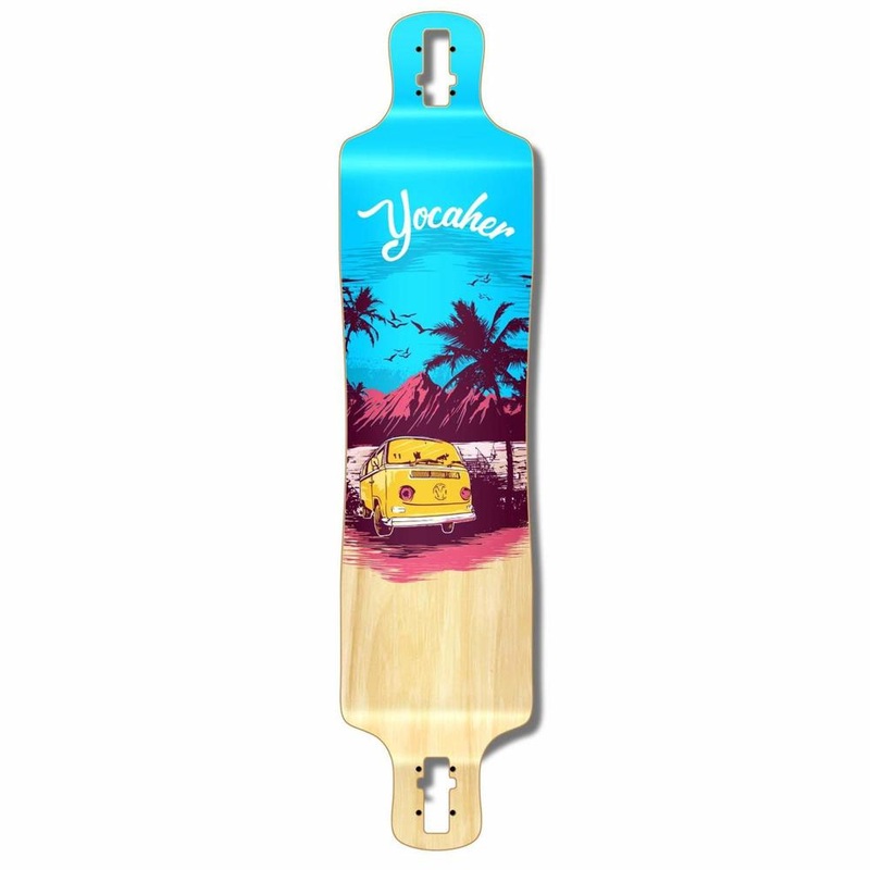Punked Lowrider Longboard Deck –  VW Series – Blue N’ Red Deck