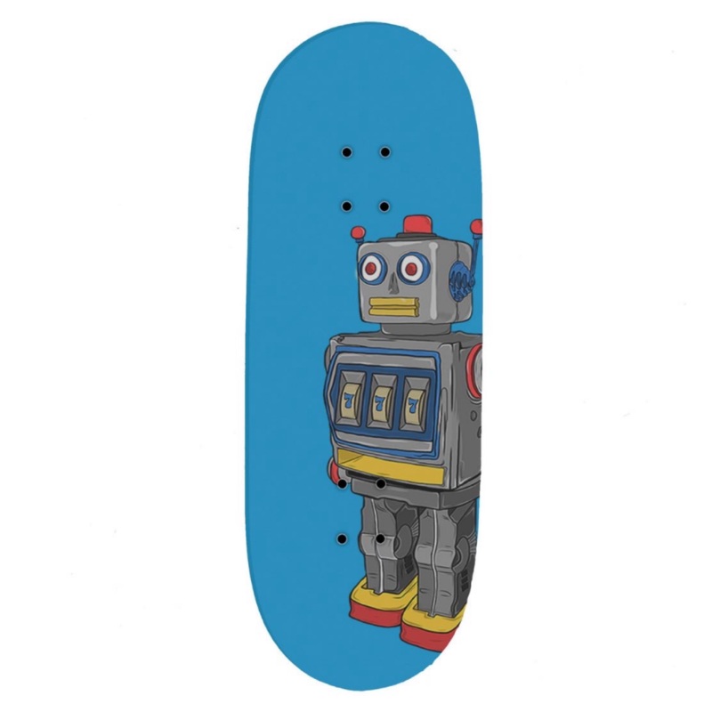 RedWolf Blue Robo Fingerboard Deck 34.5mm Popsicle – Reg Short Shape