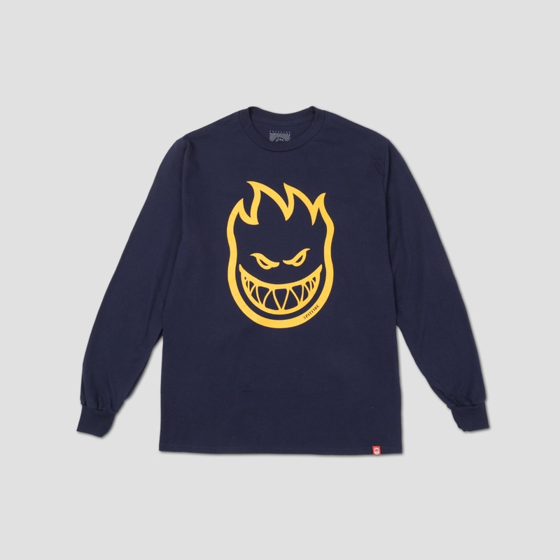 Spitfire Bighead Long Sleeve T-Shirt Navy / Gold Medium