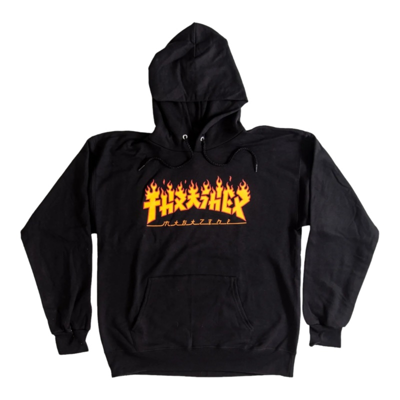 Thrasher Godzilla Flame Hoodie Black S