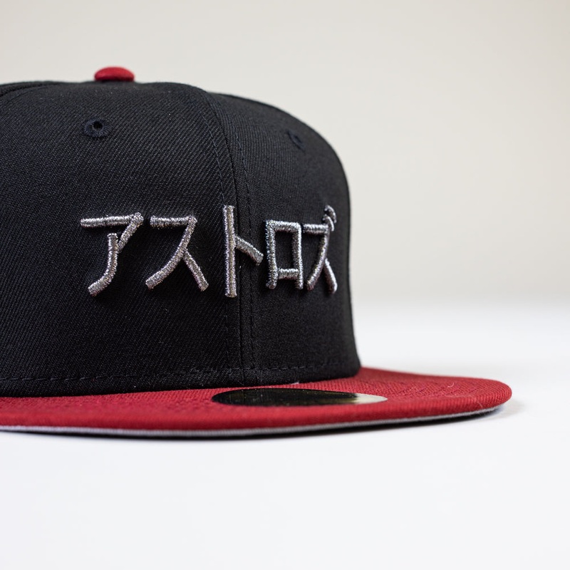 Tokyo Nights 2.0 Black Dark Red New Era Hat 5950 Fitted 6 7/8