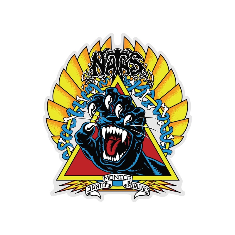Natas Screaming Panther 5.25in Santa Cruz Stickers (25 Pack) Multi 5.25 in