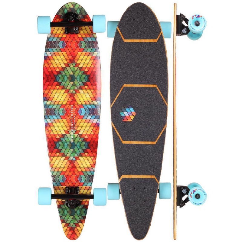 Paradox Fiberglass Flex Bamboo 38″ Pintail Longboard Deck with griptape