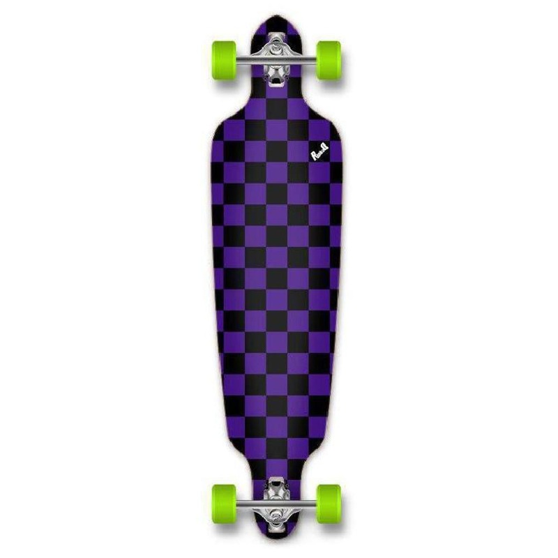 Punked Checkered Purple Drop Through Longboard Complete