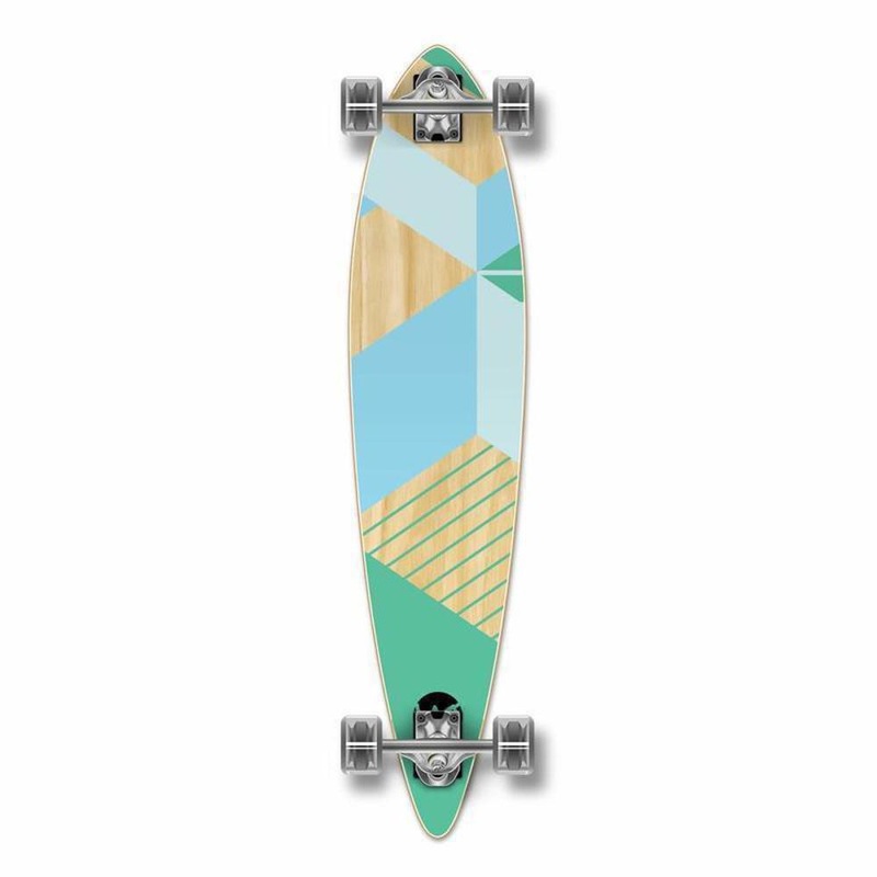 Punked Geometric Green Pintail 40″ Longboard Complete